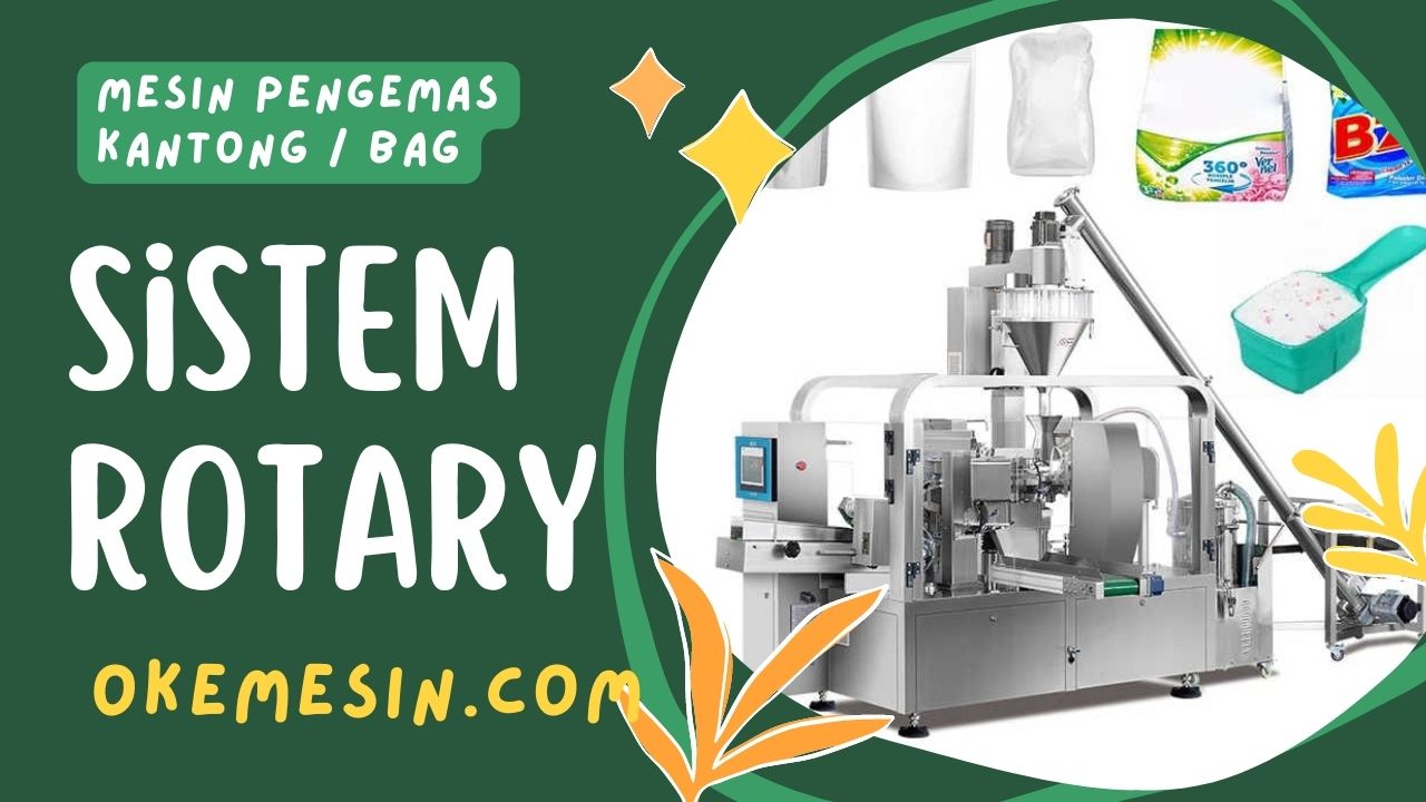 Mesin Pengemas Kantong Sistem Rotary Atau Bag Packing Rotary Sistem Untuk Produk Bubuk, Granul Dan Cair