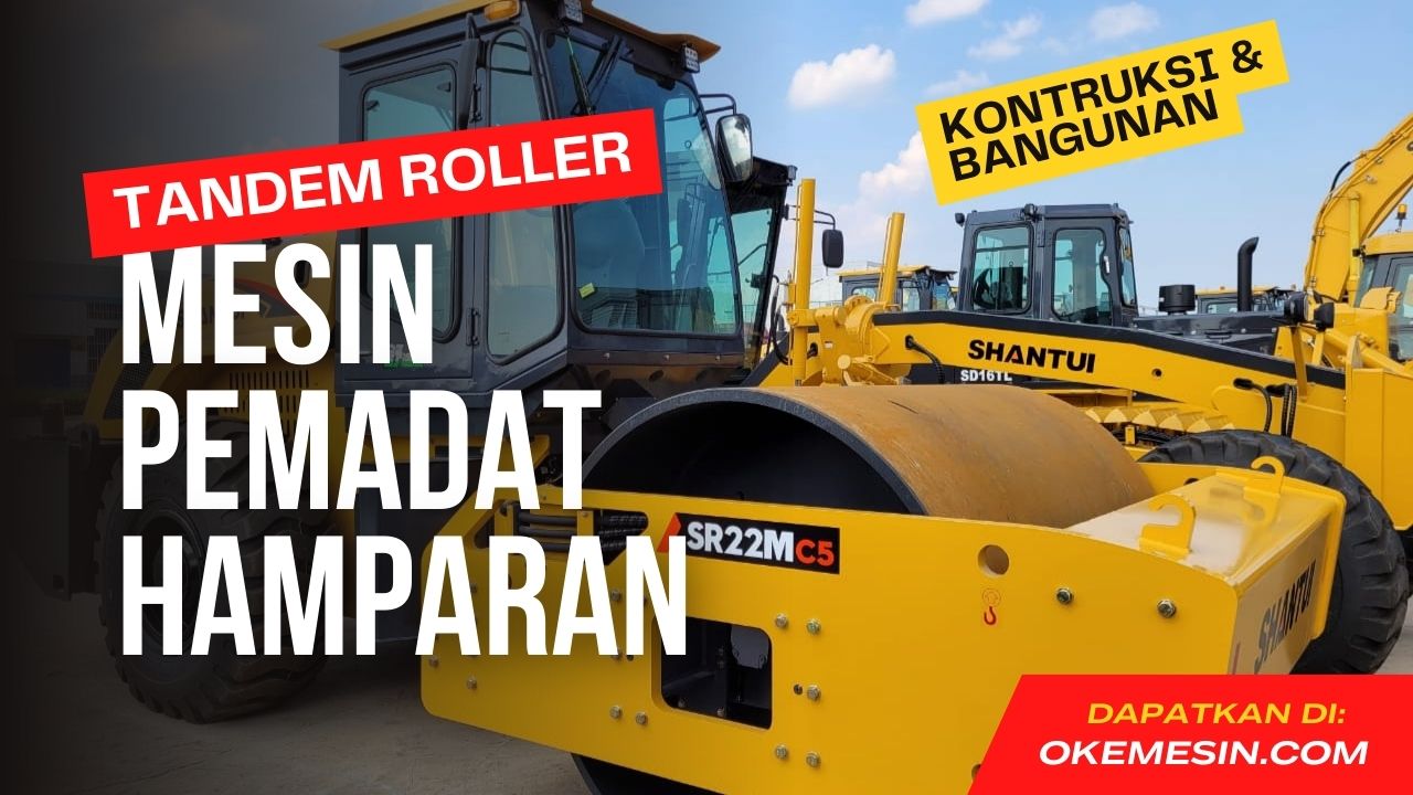 Compactor Road Roller Atau Tandem Roller Mesin Pemadat Hamparan Seperti tanah kerikil beton hot mix atau aspal