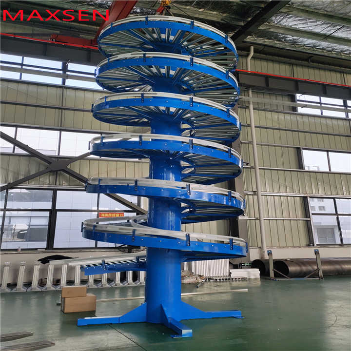 Gravity Spiral Conveyor atau Conveyor Spiral Gravitasi Mesin Conveyor Untuk Memindahkan Barang Antar Lantai Secara Otomatis